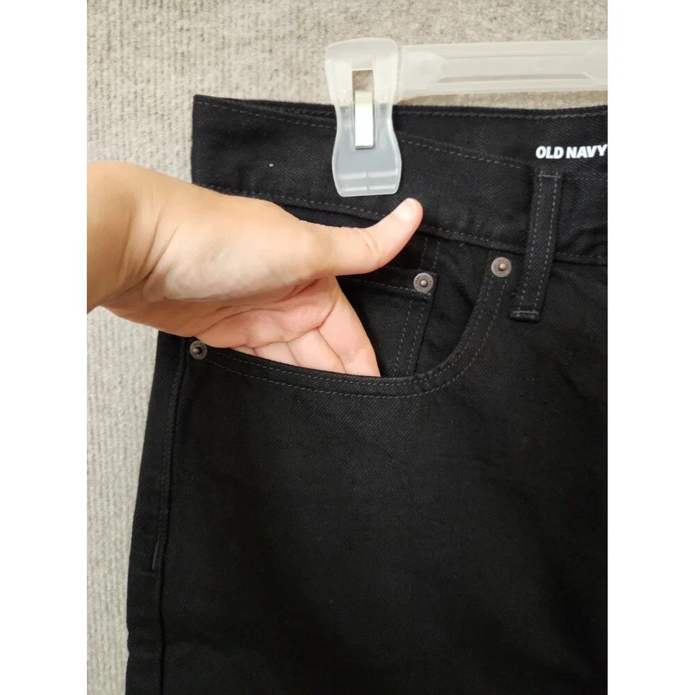 Old Navy Structured Straight Non-Stretch Jeans Mens 32x32 Black NEW